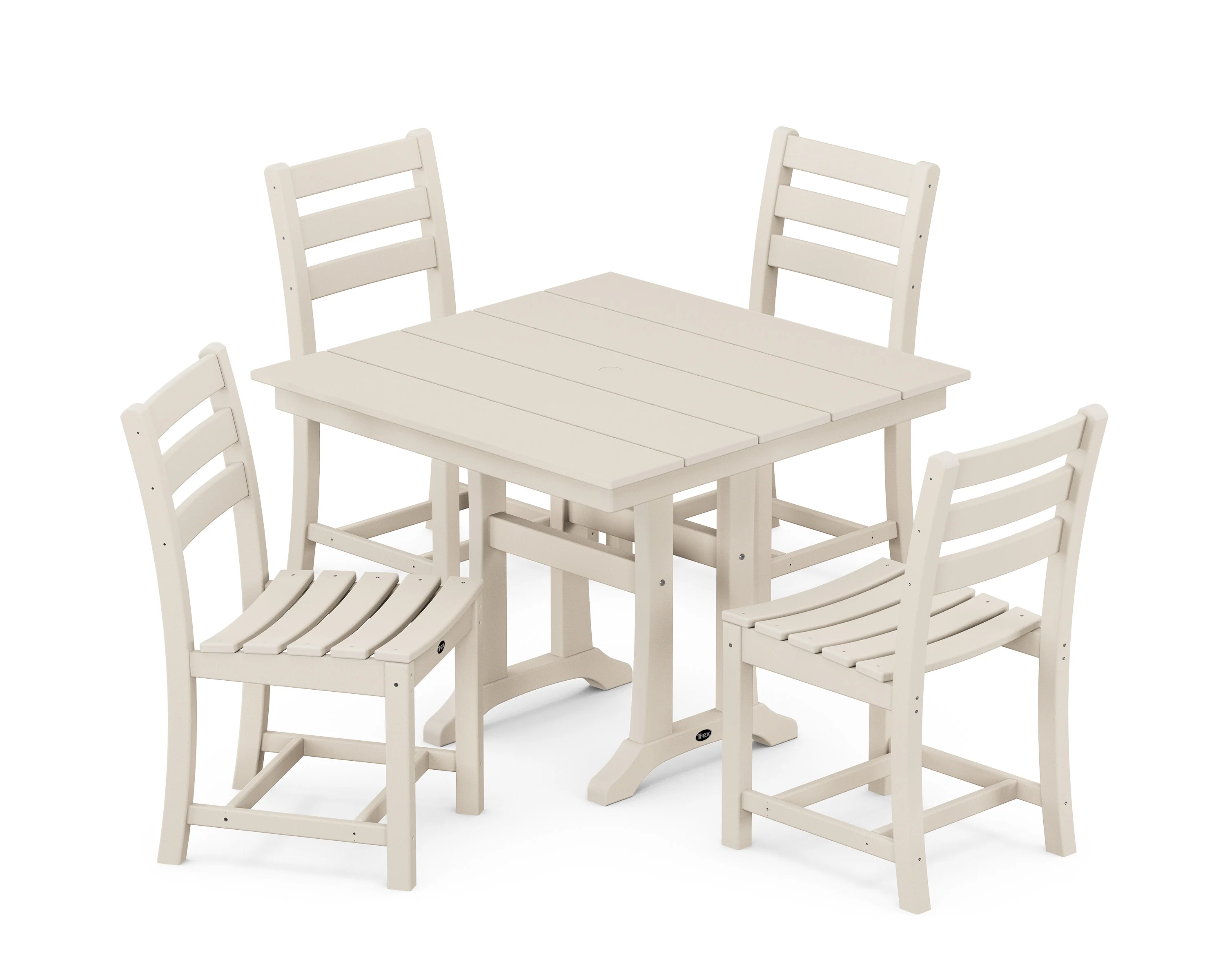 Monterey Bay 5-Piece Farmhouse Trestle Side Chair Dining Set