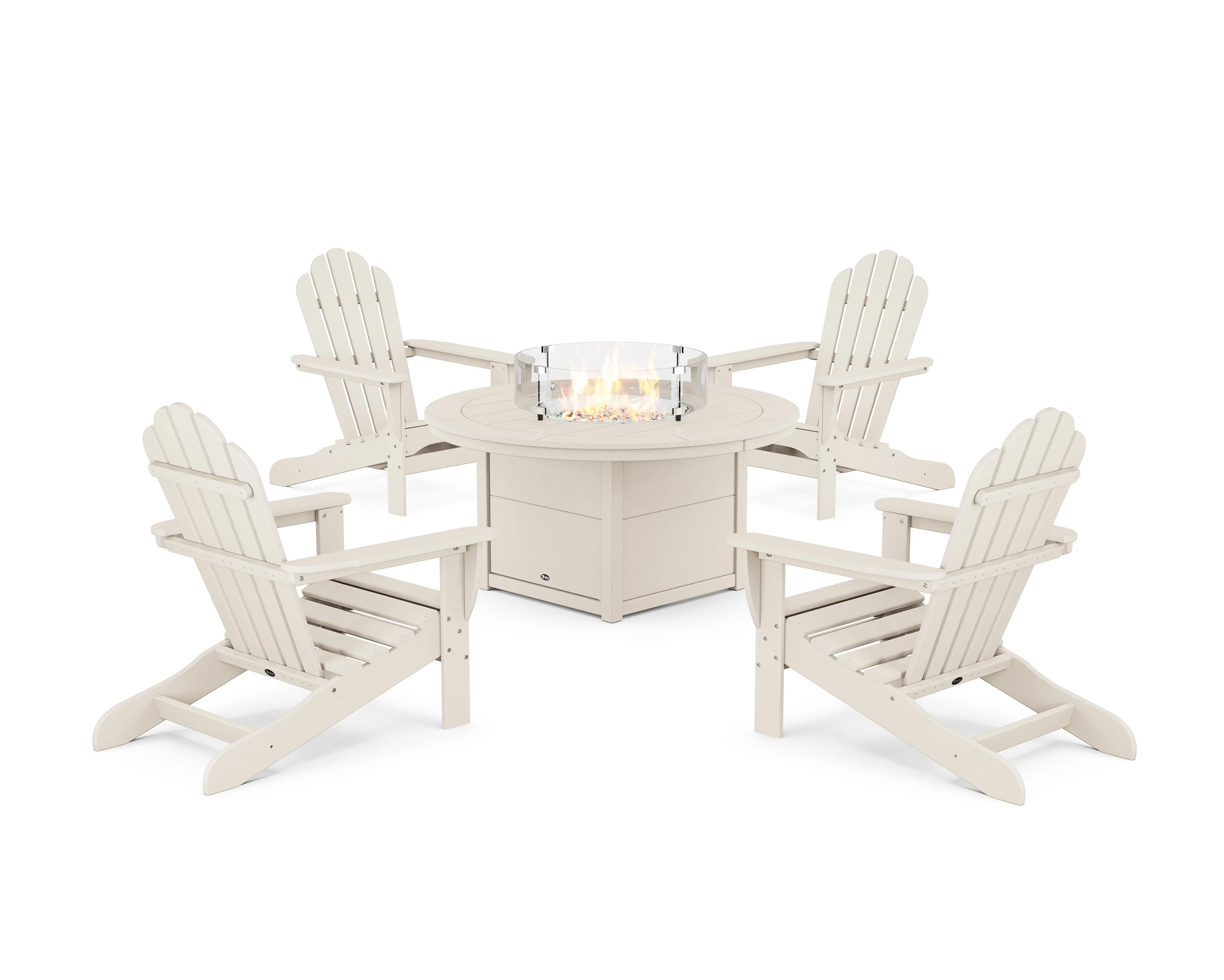 5-Piece Monterey Bay Adirondack Conversation Set with Fire Pit Table