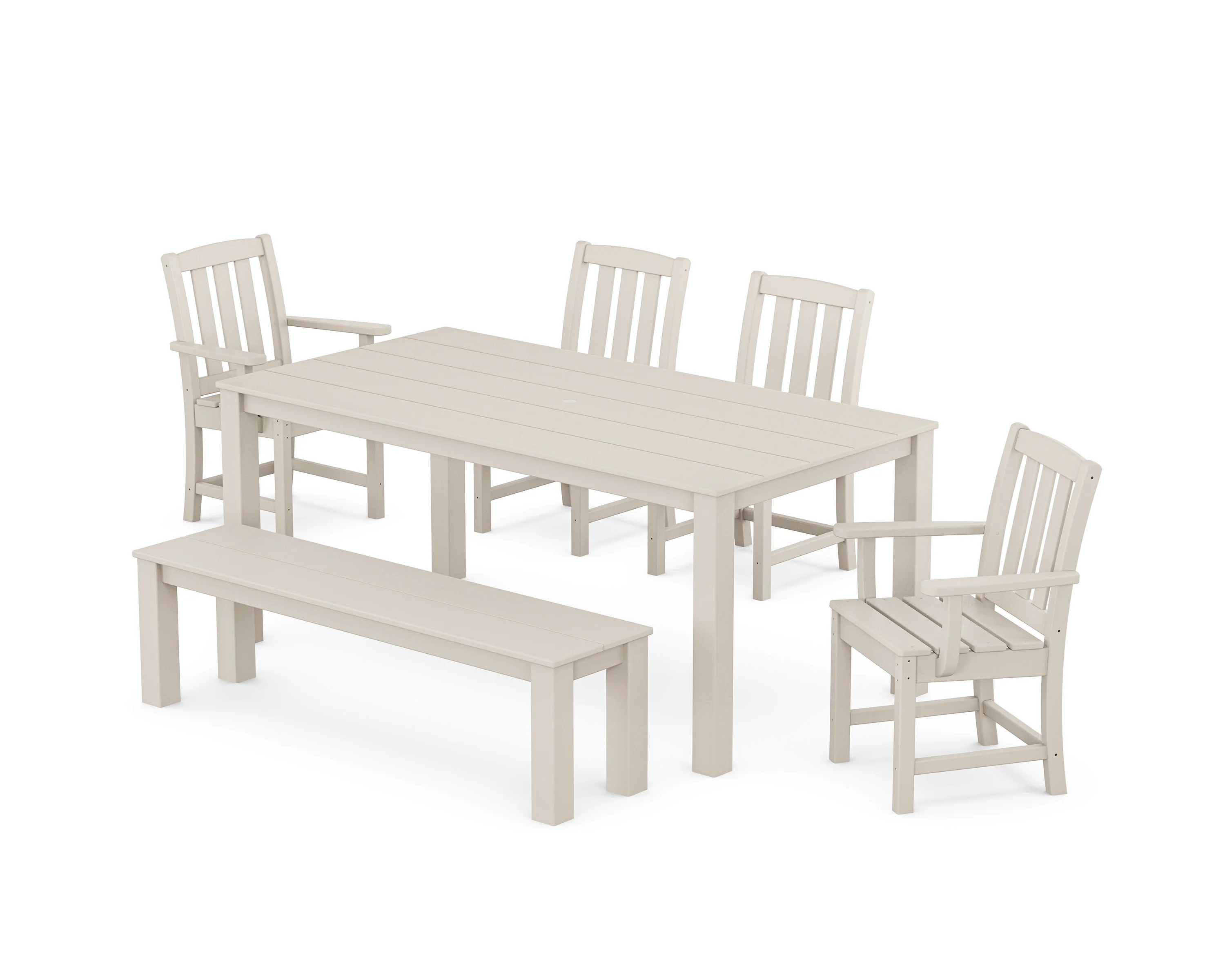 Cape Cod 6-Piece Parsons Dining Set with Bench