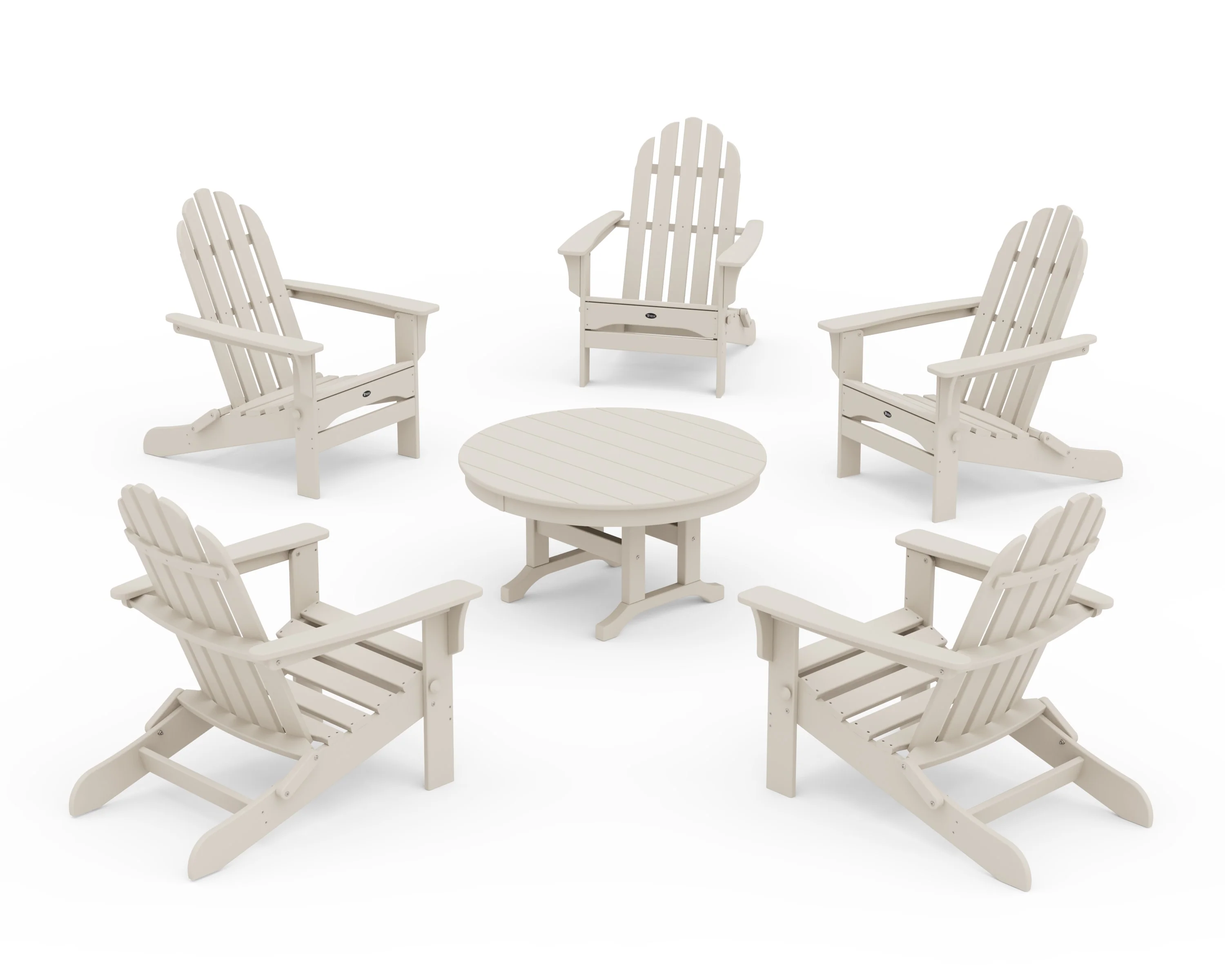 Cape Cod 6-Piece Folding Adirondack Conversation Set