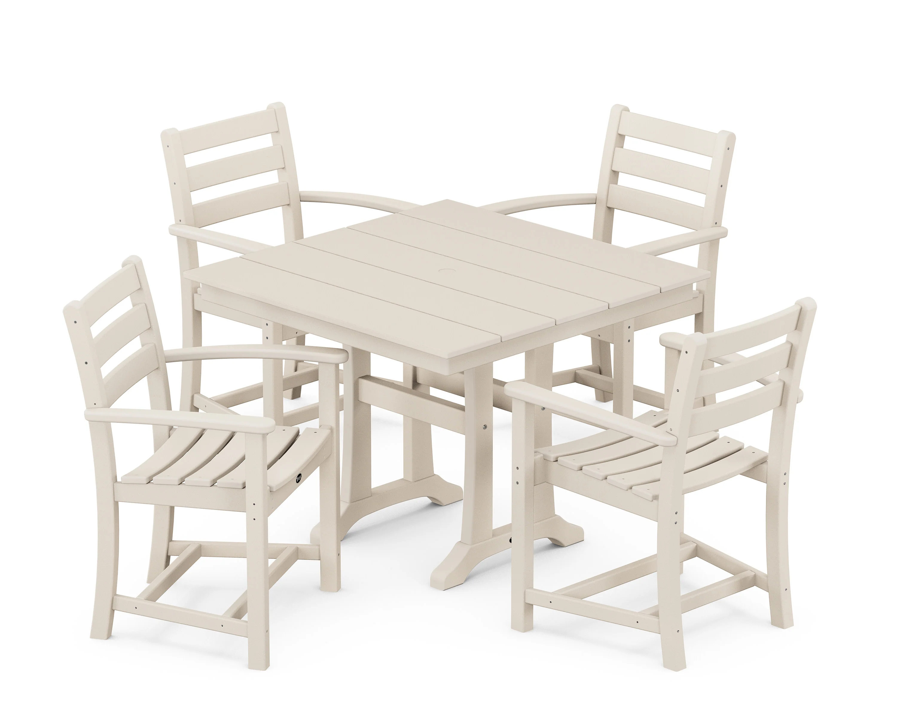 Monterey Bay 5-Piece Farmhouse Trestle Arm Chair Dining Set