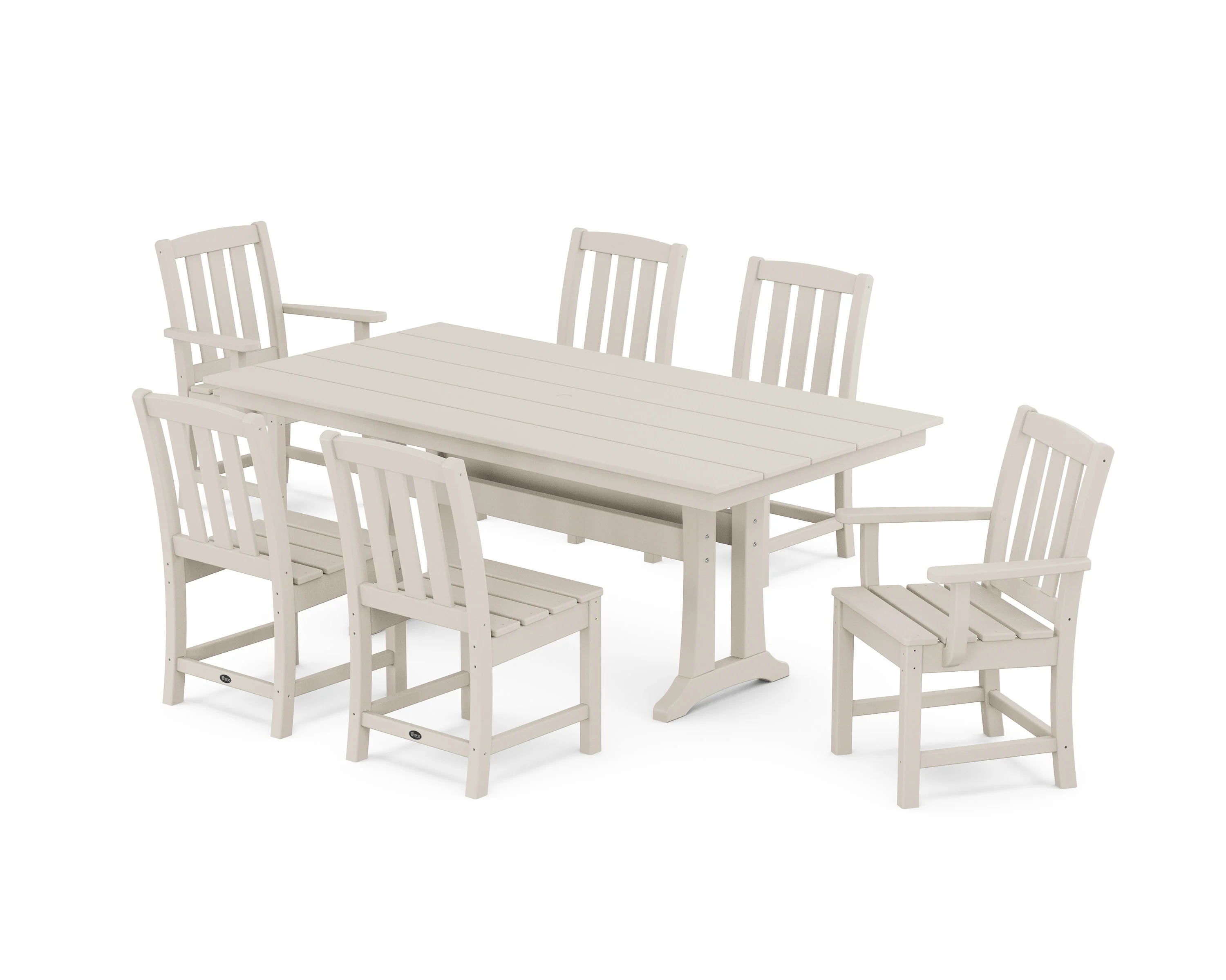 Cape Cod 7-Piece Farmhouse Dining Set with Trestle Legs