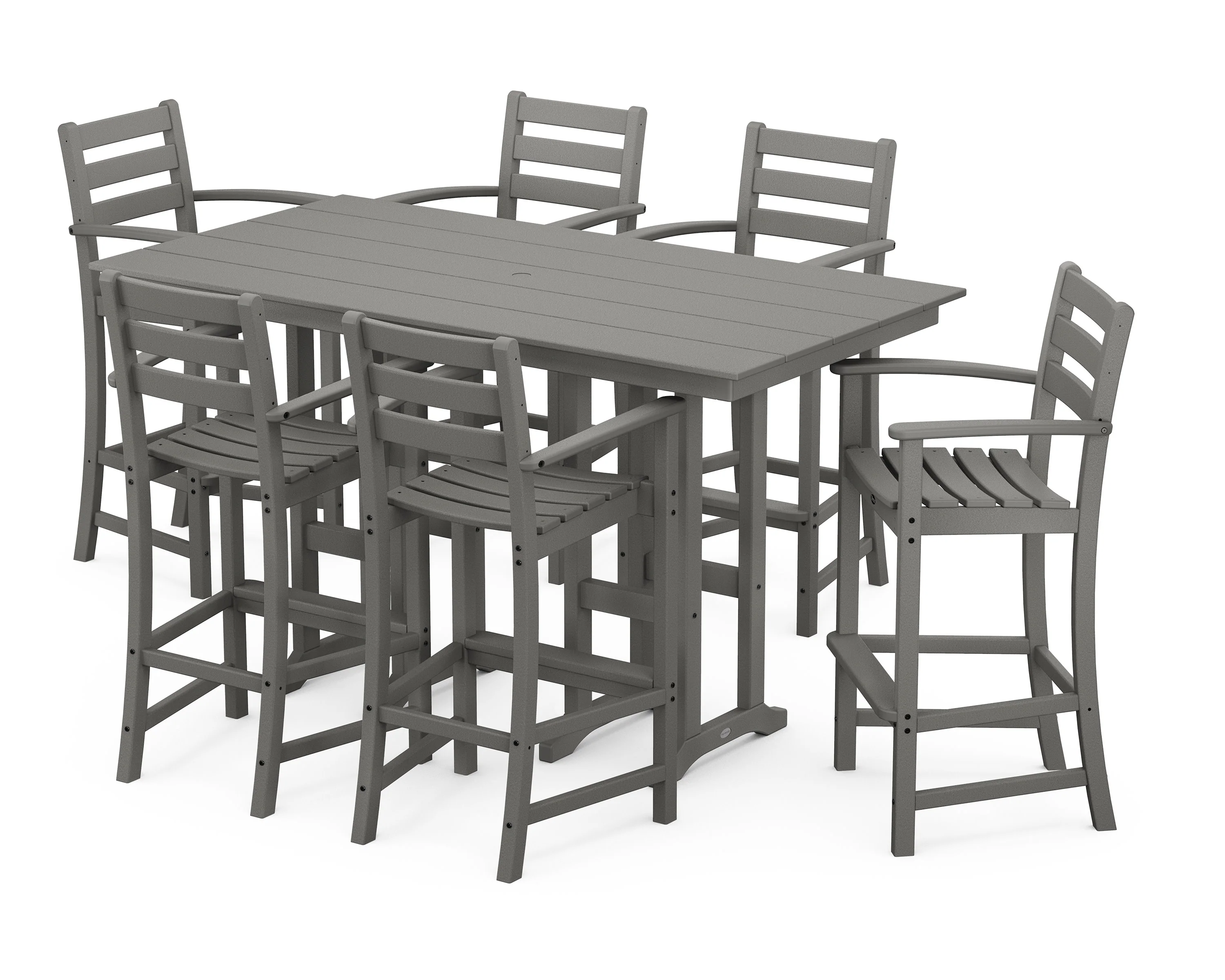 Monterey Bay 7-Piece Farmhouse Arm Chair Bar Set