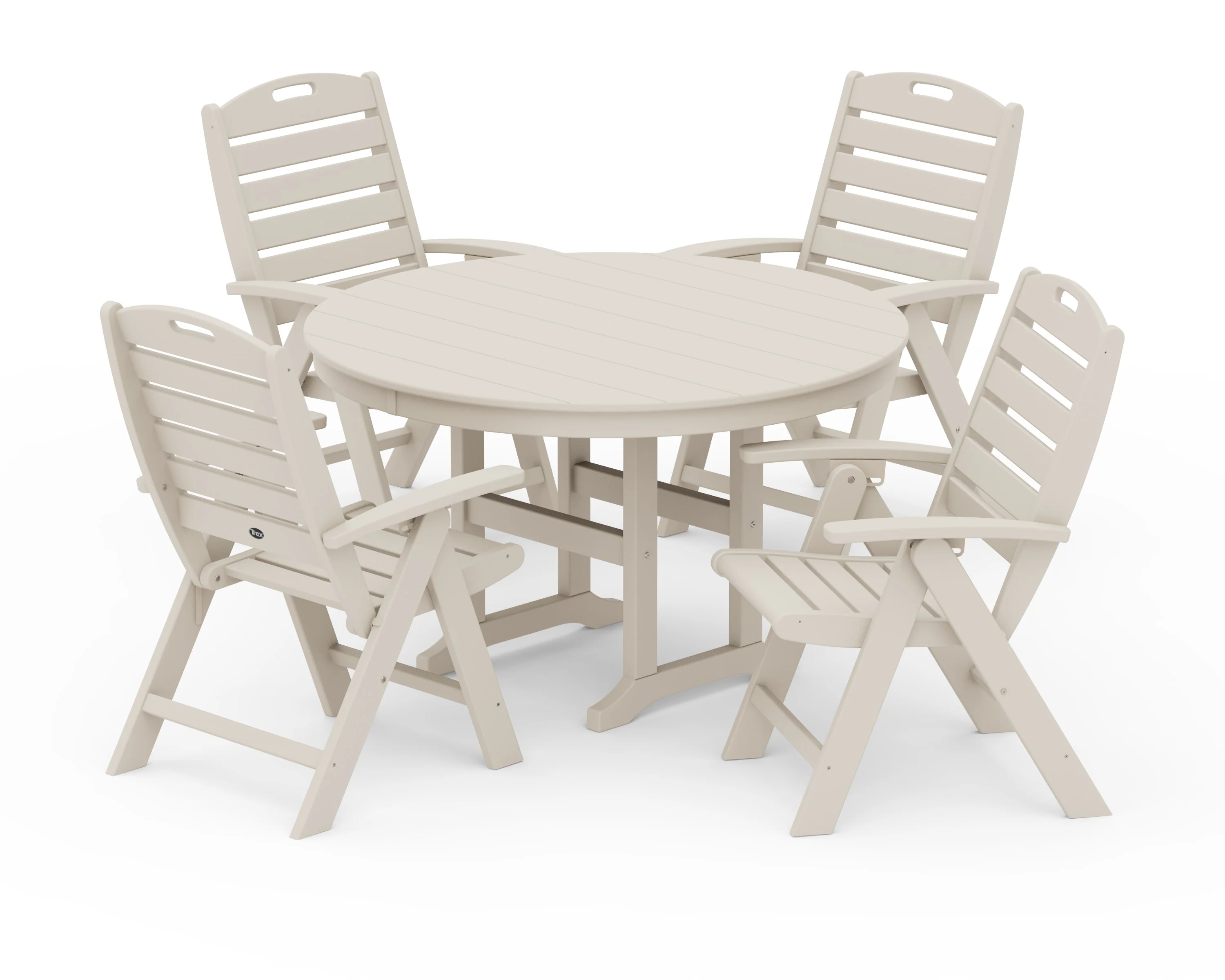 Yacht Club Highback 5-Piece Round Dining Set